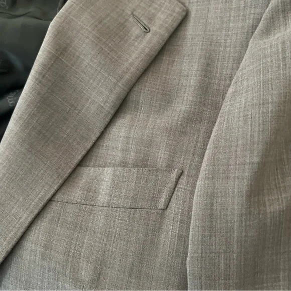 Brioni For Neiman Marcus Wool Blend Nomentano Jacket 40L Tan/grey